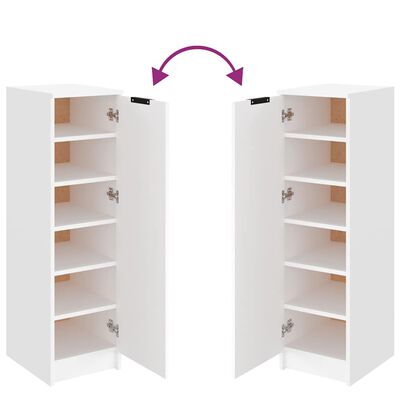 vidaXL Shoe Cabinet White 30x35x100 cm Engineered Wood, white vidaXL Shoe Cabinet White 30x35x100 cm Engineered Wood