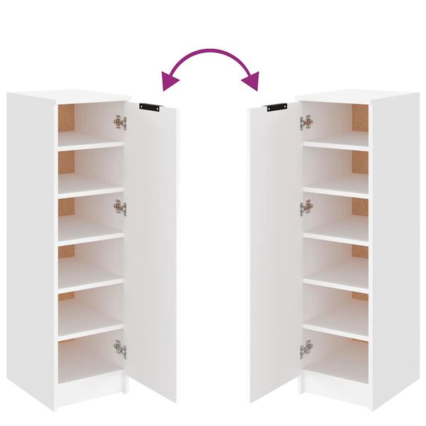 vidaXL Shoe Cabinet White 30x35x100 cm Engineered Wood