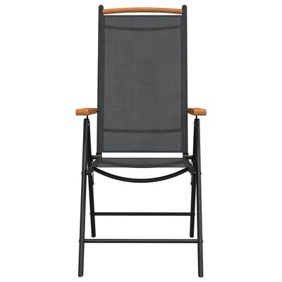 vidaXL 7 Piece Garden Dining Set Black and Brown Aluminium