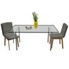 Oak Indoor Fabric Dining Chair Set 2 pcs Dark Grey