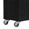 vidaXL Garden Raised Bed with 4 Pots 80x22x79 cm Poly Rattan Black