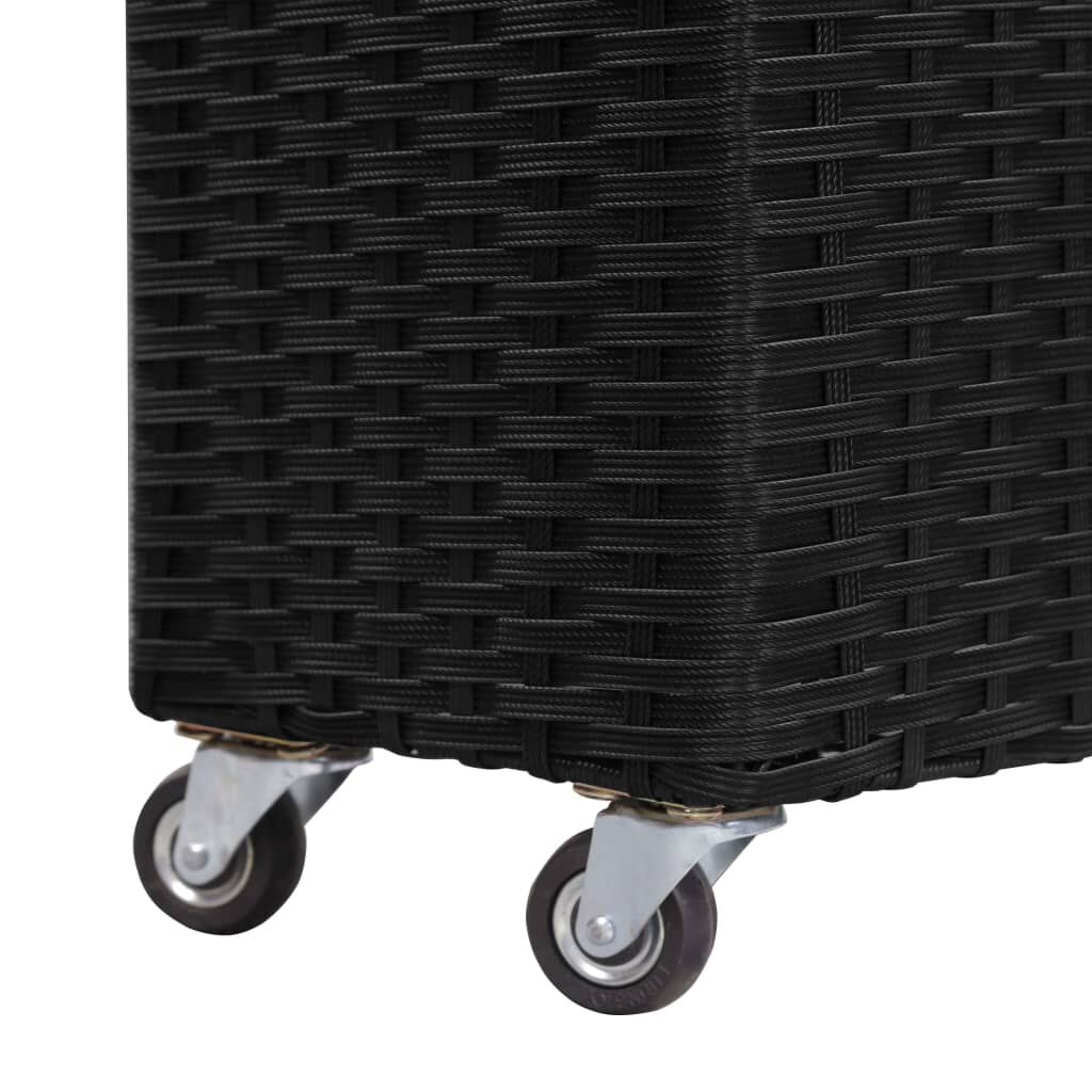 vidaXL Garden Raised Bed with 4 Pots 80x22x79 cm Poly Rattan Black
