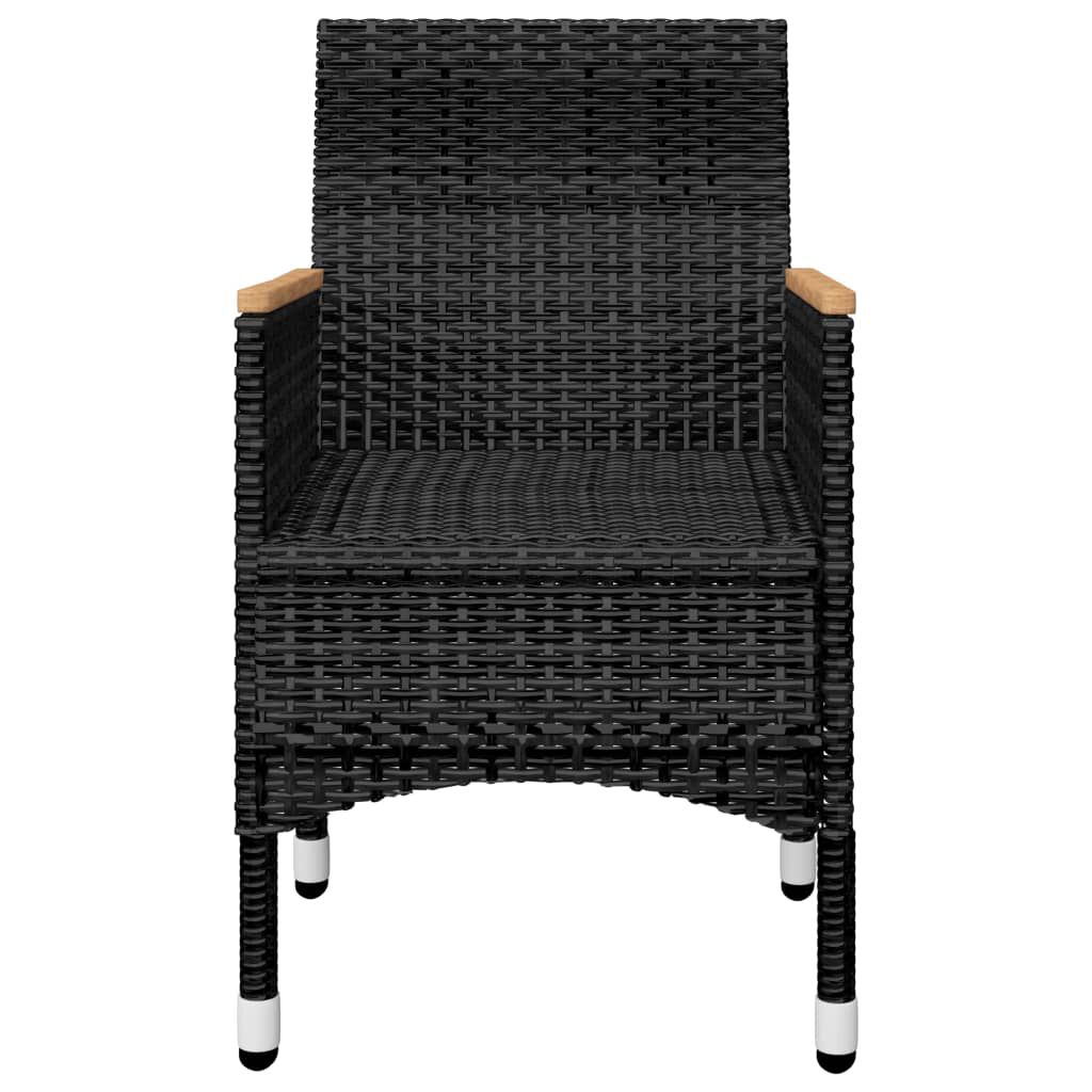 vidaXL 5 Piece Garden Dining Set Black