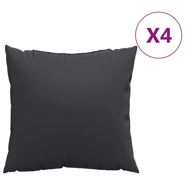 vidaXL Sofa Cushions 4 pcs Black 50x50 cm Fabric