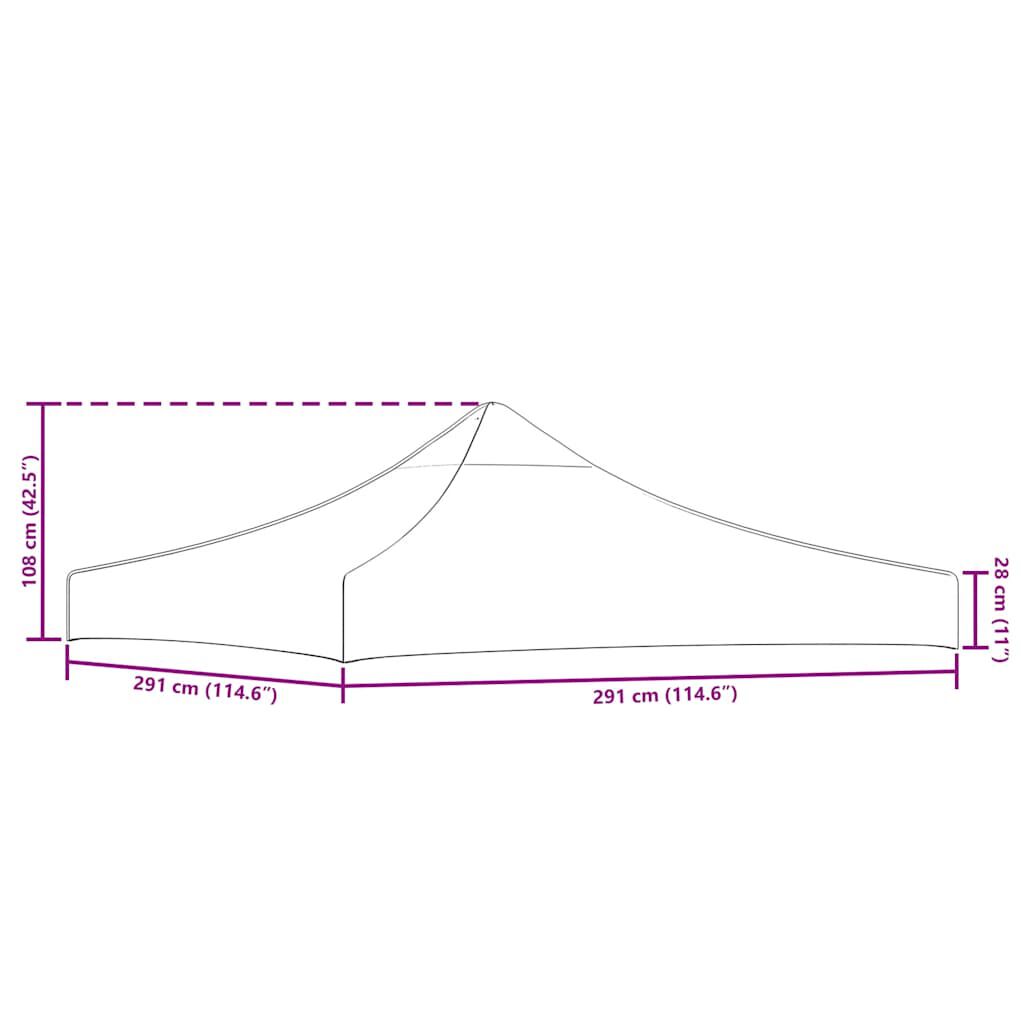 vidaXL Party Tent Roof 3x3 m Anthracite