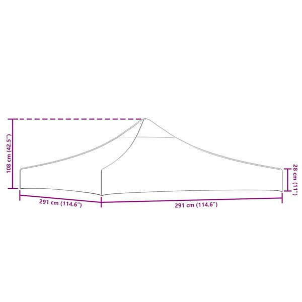 vidaXL Party Tent Roof 3x3 m Anthracite