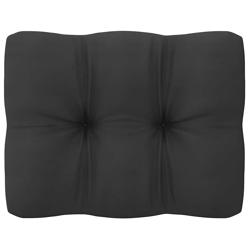 vidaXL Garden Middle Sofa with Anthracite Cushions White Solid Pinewood