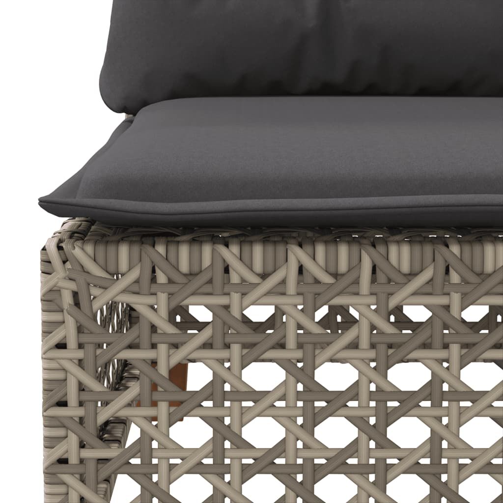 vidaXL 11 Piece Garden Sofa Set with Cushions Grey Poly Rattan