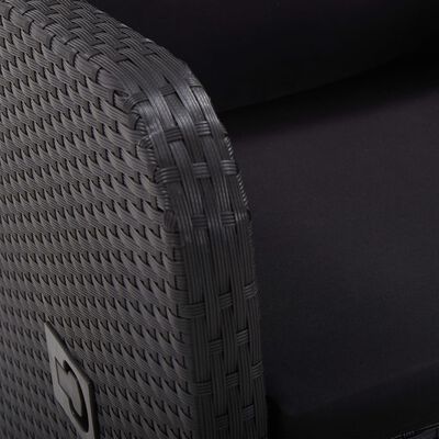 vidaXL 3 Piece Bistro Set with Cushions Poly Rattan Black,  vidaXL 3 Piece Bistro Set with Cushions Poly Rattan Black