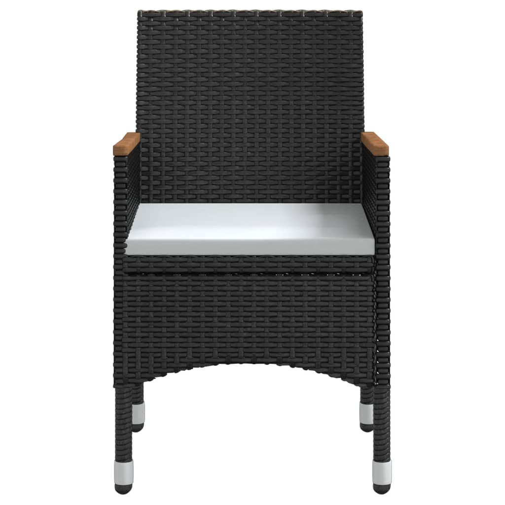 vidaXL 5 Piece Garden Dining Set with Cushions Black