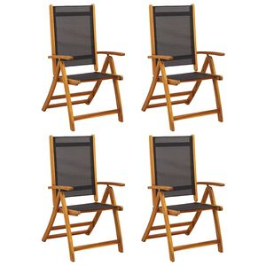 vidaXL Folding Chairs 4 pcs Solid Wood Acacia and Textilene