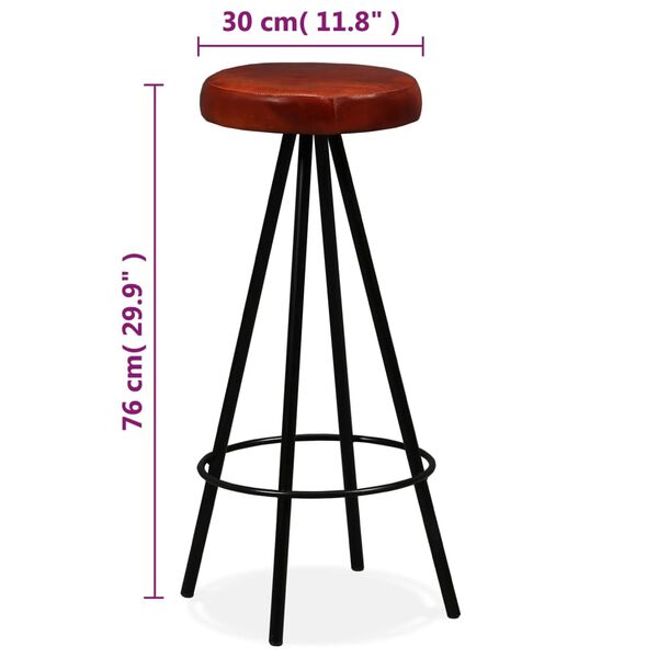 vidaXL Bar Stools 2 pcs Real Leather