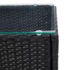 vidaXL 2 Piece Garden Lounge Set with Cushion Poly Rattan Black