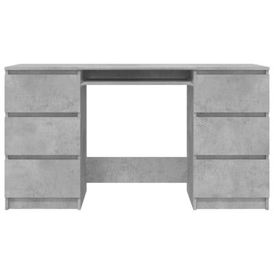 vidaXL Writing Desk Concrete Grey 140x50x77 cm Engineered Wood, concrete grey vidaXL Writing Desk Concrete Grey 140x50x77 cm Engineered Wood