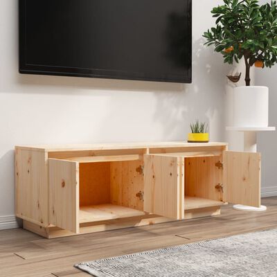 vidaXL TV Cabinet 110x34x40 cm Solid Wood Pine, natural vidaXL TV Cabinet 110x34x40 cm Solid Wood Pine