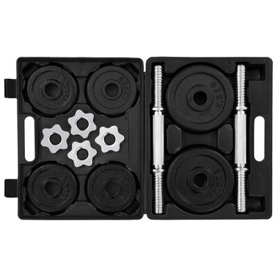 vidaXL 15 Piece Dumbbell set 20 kg Cast Iron,  vidaXL 15 Piece Dumbbell set 20 kg Cast Iron