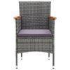 vidaXL Garden Dining Chairs 4 pcs Poly Rattan Grey