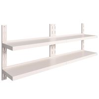 vidaXL 2-Tier Floating Wall Shelves 2 pcs Stainless Steel 200x30 cm,  vidaXL 2-Tier Floating Wall Shelves 2 pcs Stainless Steel 200x30 cm
