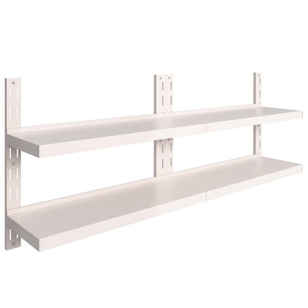 vidaXL 2-Tier Floating Wall Shelves 2 pcs Stainless Steel 200x30 cm