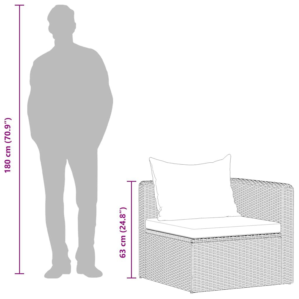 vidaXL Garden Corner Sofas 2 pcs Grey Poly Rattan