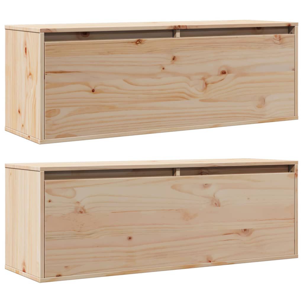 vidaXL Wall Cabinets 2 pcs 100x30x35 cm Solid Wood Pine