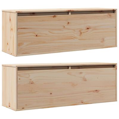 vidaXL Wall Cabinets 2 pcs 100x30x35 cm Solid Wood Pine, natural vidaXL Wall Cabinets 2 pcs 100x30x35 cm Solid Wood Pine