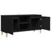 vidaXL TV Cabinet with Solid Wood Legs Black 103.5x35x50 cm