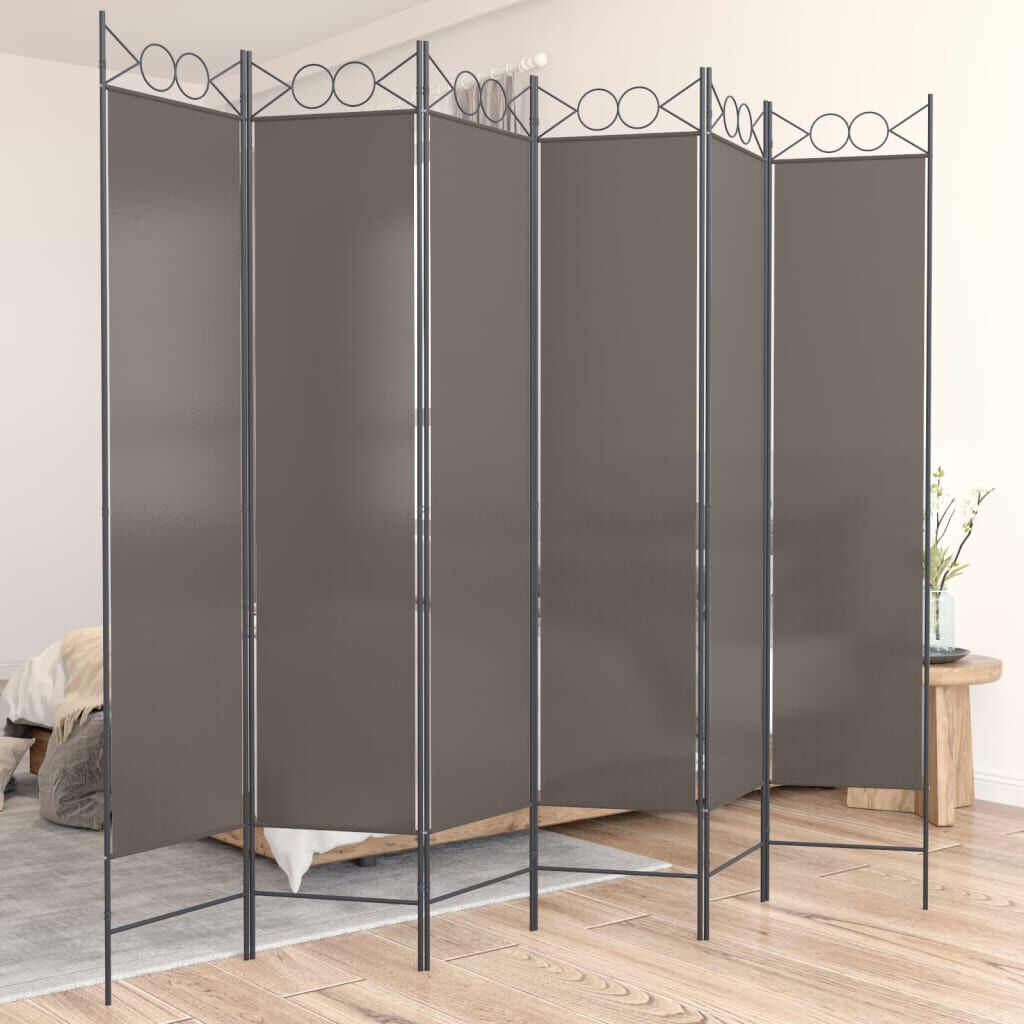 vidaXL 6-Panel Room Divider Anthracite 240x200 cm Fabric