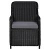 vidaXL Outdoor Chairs with Cushions 2 pcs Poly Rattan Black