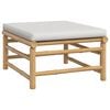 vidaXL Garden Footstool with Light Grey Cushion Bamboo