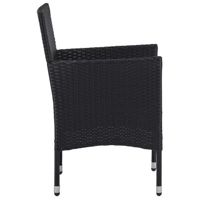 vidaXL Garden Dining Chairs 2pcs Poly Rattan Black, black vidaXL Garden Dining Chairs 2pcs Poly Rattan Black