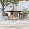 vidaXL 5 Piece Garden Dining Set with Cushions Brown