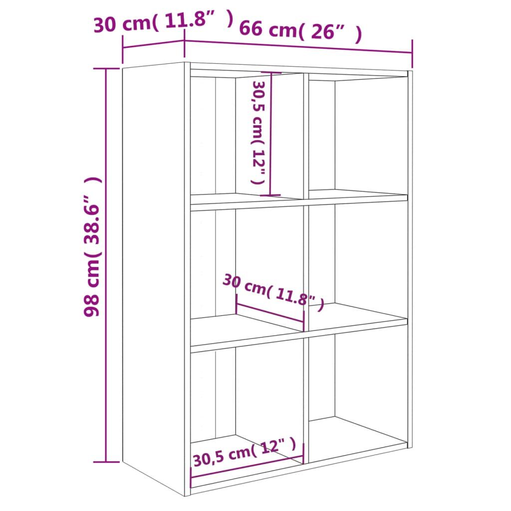 vidaXL Book Cabinet/Sideboard Sonoma Oak 66x30x98 cm Engineered Wood