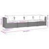 vidaXL 4 Piece Garden Lounge Set with Cushions Poly Rattan Grey