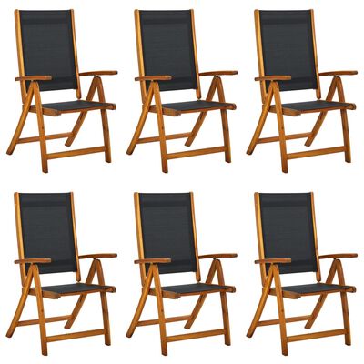 vidaXL Folding Garden Chairs 6 pcs Solid Wood Acacia and Textilene