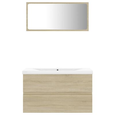 vidaXL Bathroom Furniture Set Sonoma Oak Engineered Wood, sonoma oak vidaXL Bathroom Furniture Set Sonoma Oak Engineered Wood