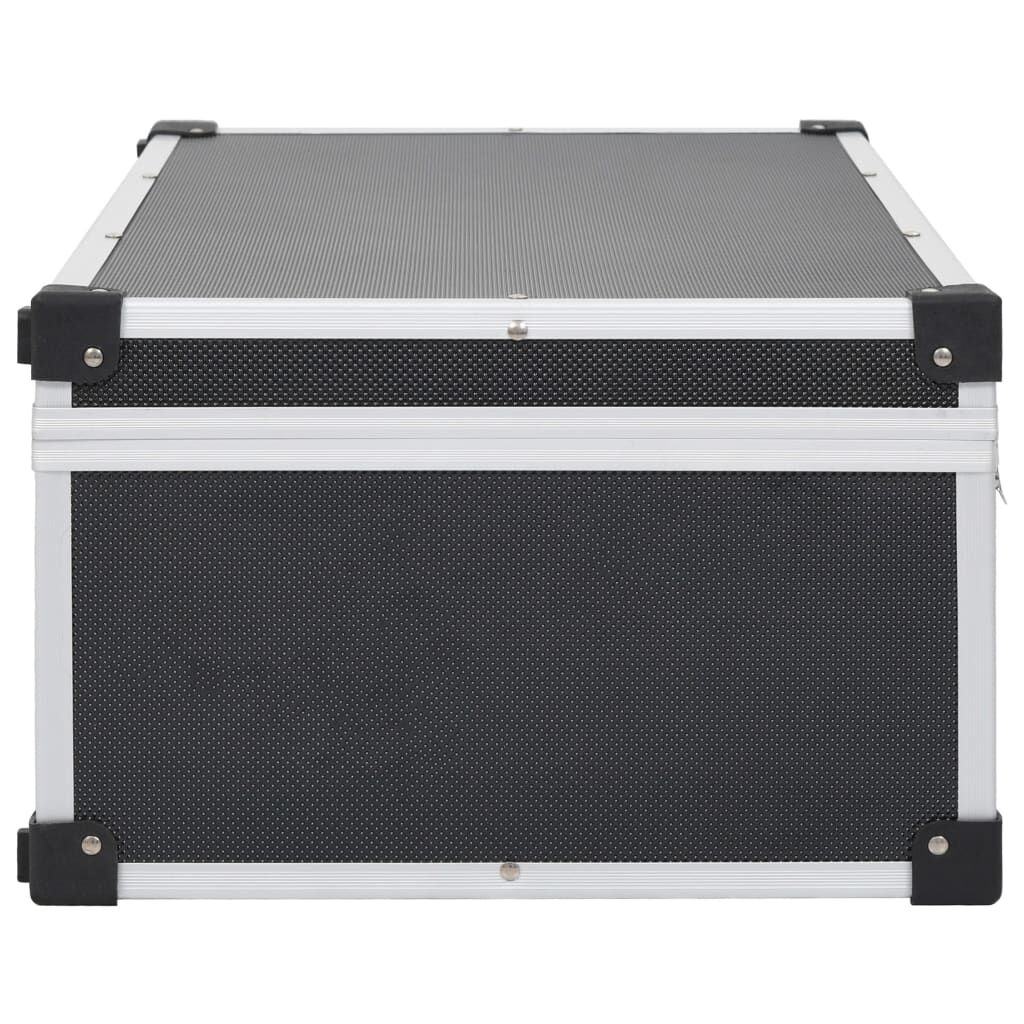 vidaXL CD Case for 80 CDs Aluminium ABS Black