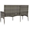 vidaXL 3-Seater Garden Bench with Cushions Grey Poly Rattan