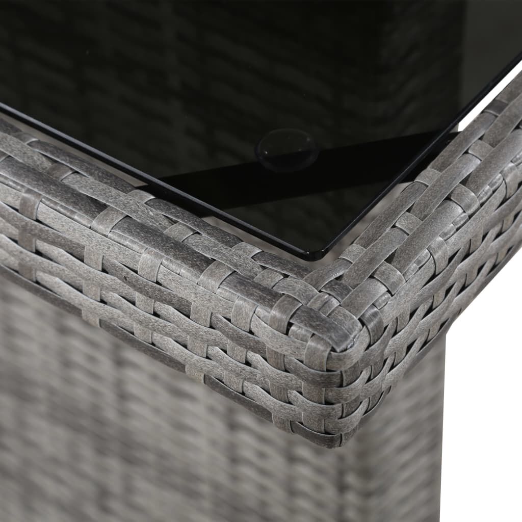 vidaXL Garden Table 240x90x74 cm Poly Rattan and Glass
