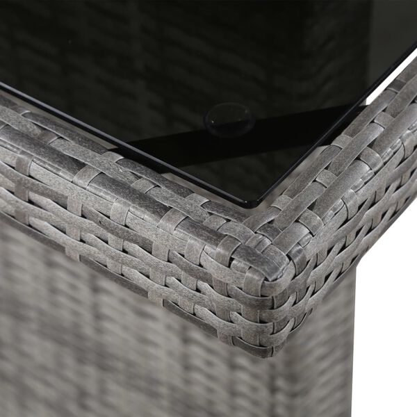 vidaXL Garden Table 240x90x74 cm Poly Rattan and Glass