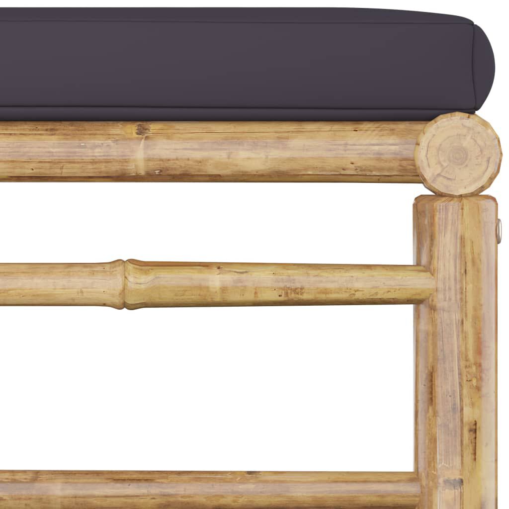 vidaXL 7 Piece Garden Lounge Set with Dark Grey Cushions Bamboo