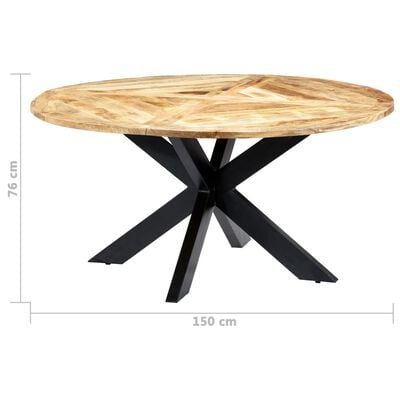 vidaXL Dining Table Round 150x76 cm Solid Mango Wood,  vidaXL Dining Table Round 150x76 cm Solid Mango Wood