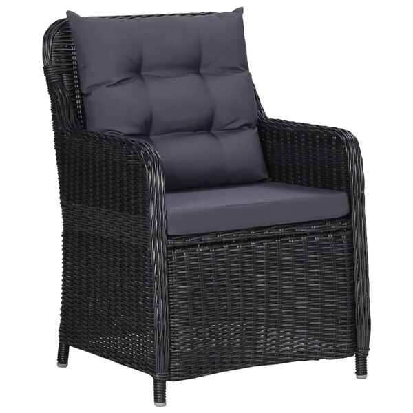 vidaXL 9 Piece Garden Dining Set Black