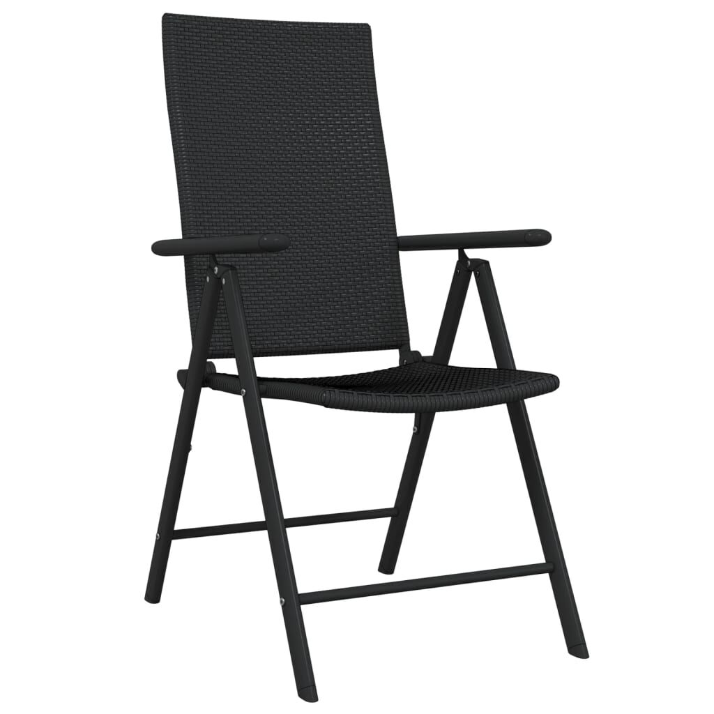 vidaXL 5 Piece Garden Dining Set Black
