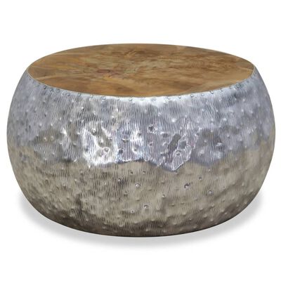 vidaXL Coffee Table Aluminium Teak 60x60x30 cm,  vidaXL Coffee Table Aluminium Teak 60x60x30 cm