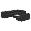 vidaXL 8 Piece Garden Lounge Set with Cushions Black Poly Rattan