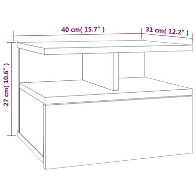 vidaXL Floating Nightstand 2 pcs Grey Sonoma 40x31x27 cm Engineered Wood, grey sonoma vidaXL Floating Nightstand 2 pcs Grey Sonoma 40x31x27 cm Engineered Wood