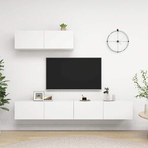 vidaXL 3 Piece TV Cabinet Set White Engineered Wood