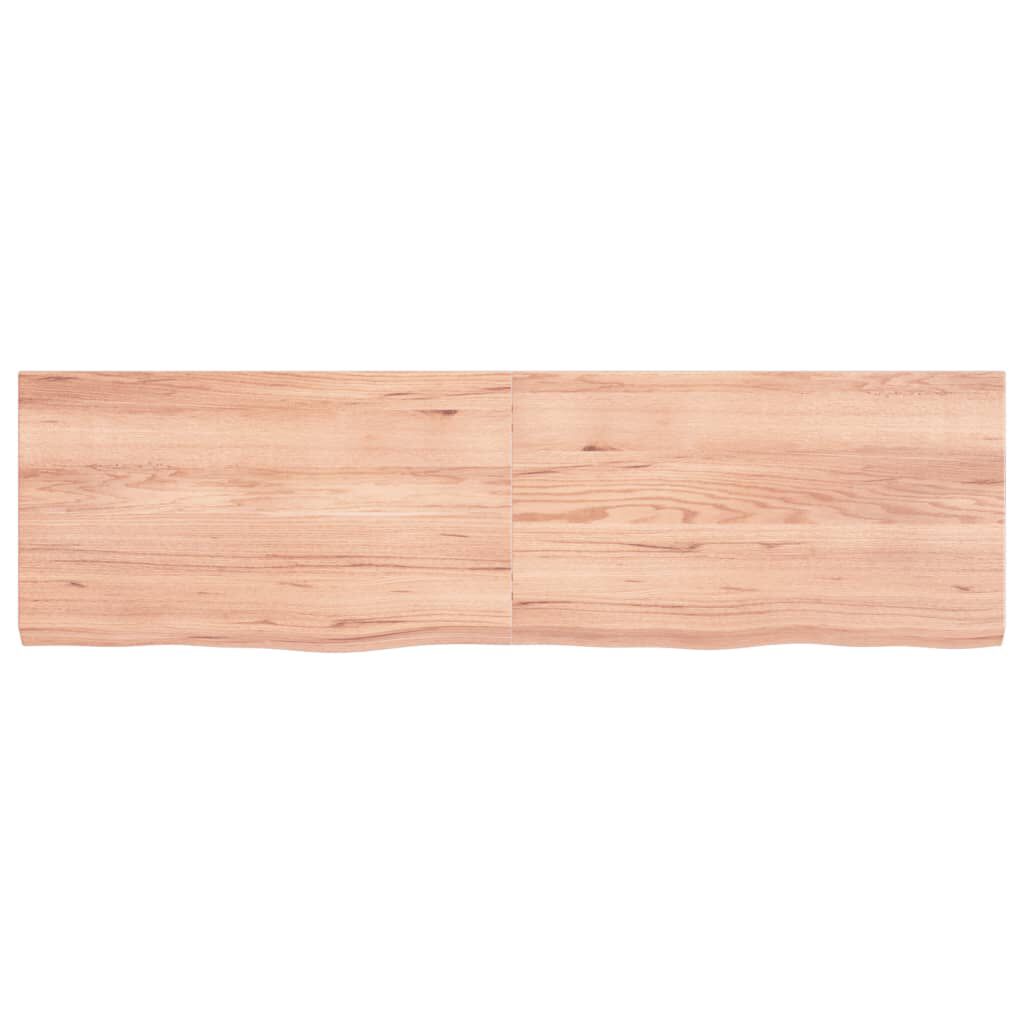 vidaXL Table Top Light Brown 140x40x(2-4) cm Treated Solid Wood Oak