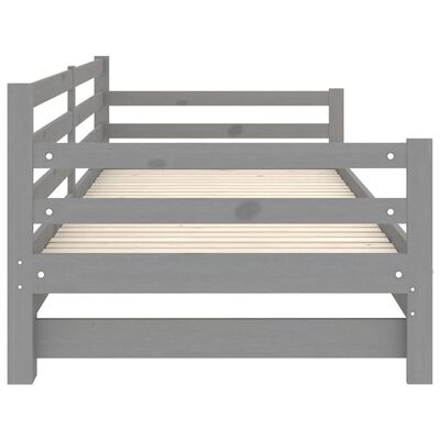 vidaXL Pull-out Day Bed without Mattress Grey 2x(90x200)cm